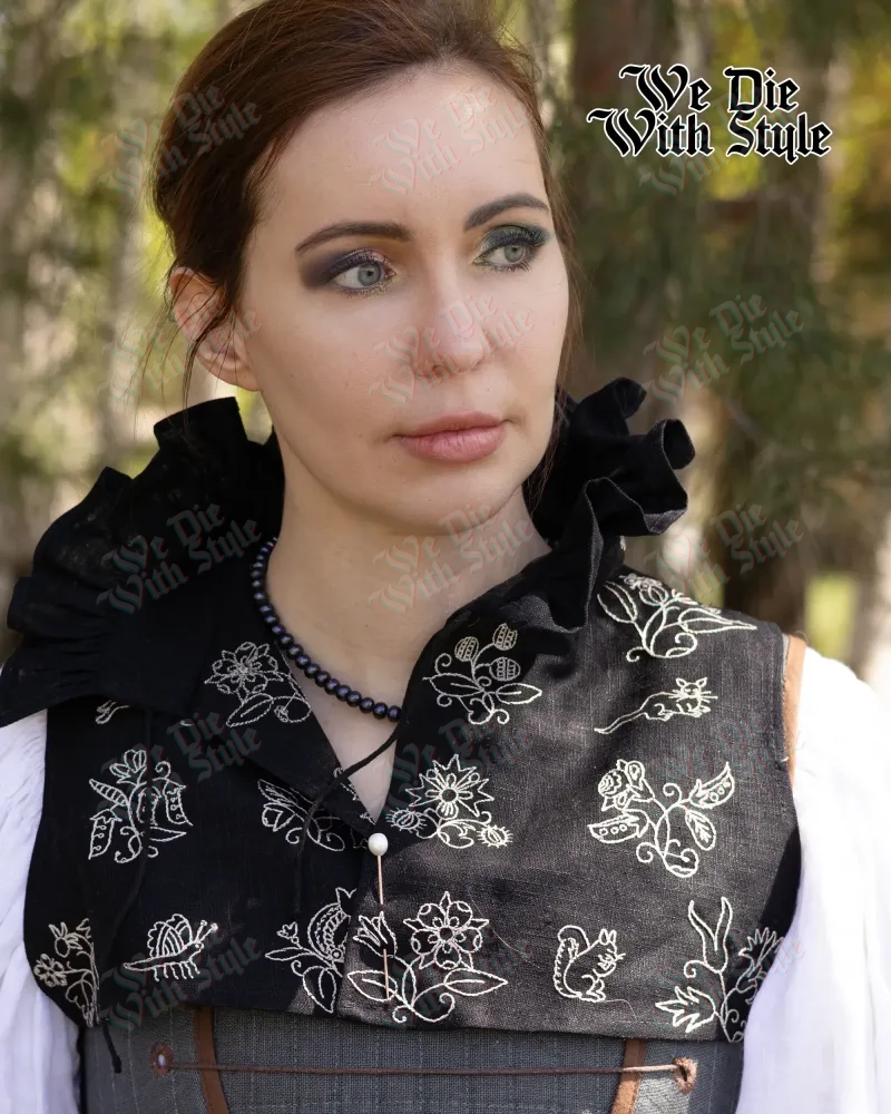 Custom Embroidered Linen Partlet|WeDieWithStyle